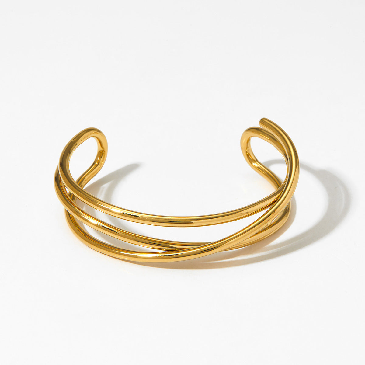 Metal Line Open-ended Bracelet Stainless Steel Irregular