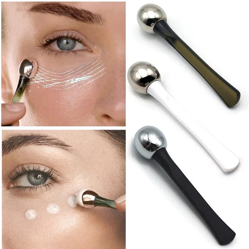 2pc Eye Roller Eye Cream Applicator Cosmetic Spatula Anti Wrinkle Facial Spoon Gold Alloy Face Thin Skin Care Tool Eye Care Wrinkle Remove Dark Circles