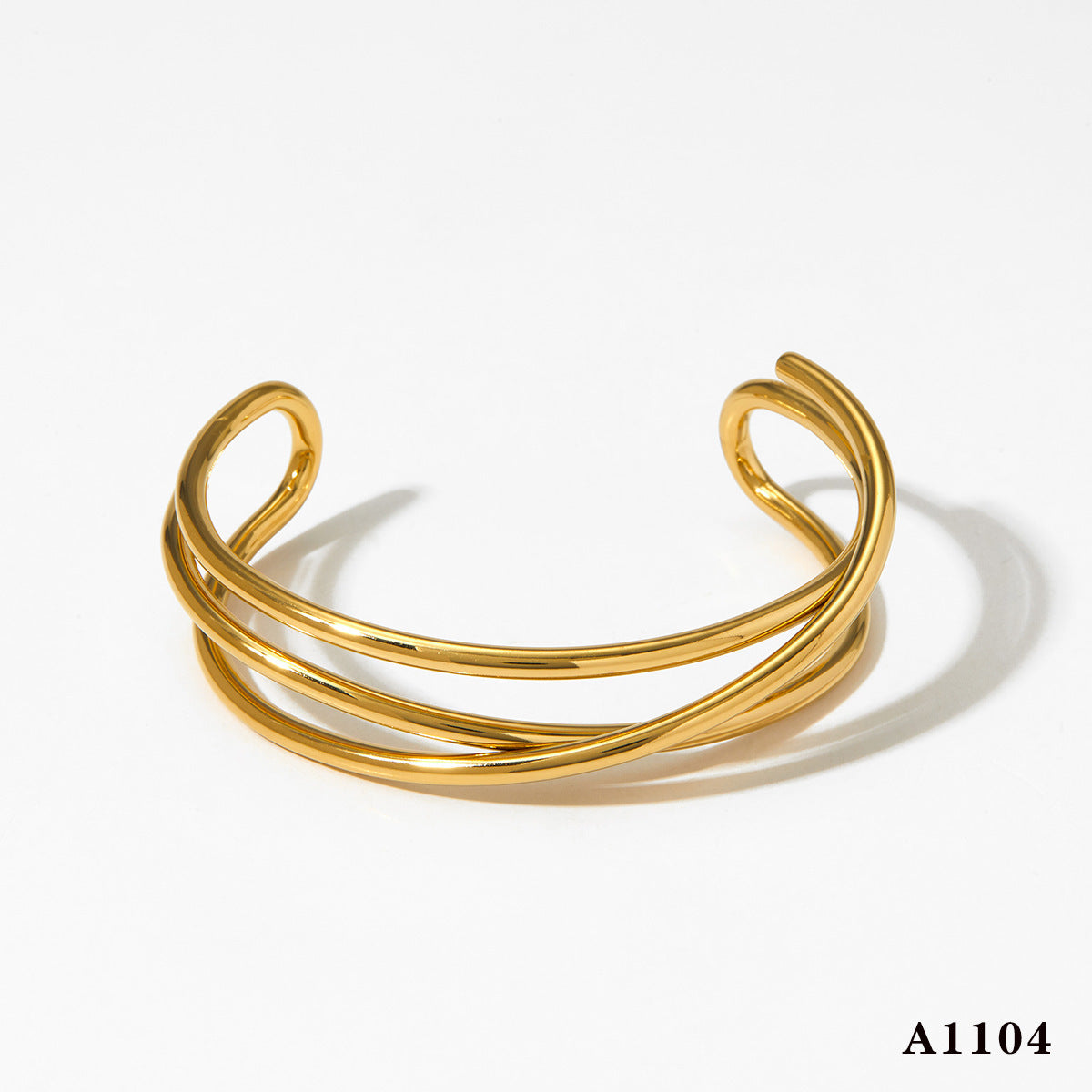 Metal Line Open-ended Bracelet Stainless Steel Irregular