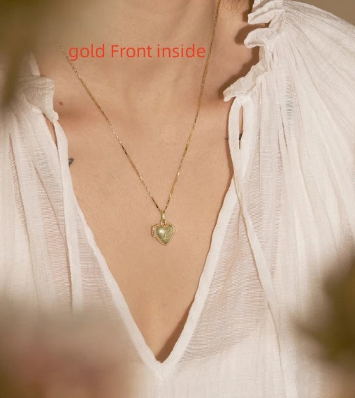 316L Stainless Steel Heart-shaped Smooth Pendant Necklace
