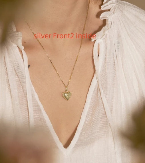 316L Stainless Steel Heart-shaped Smooth Pendant Necklace