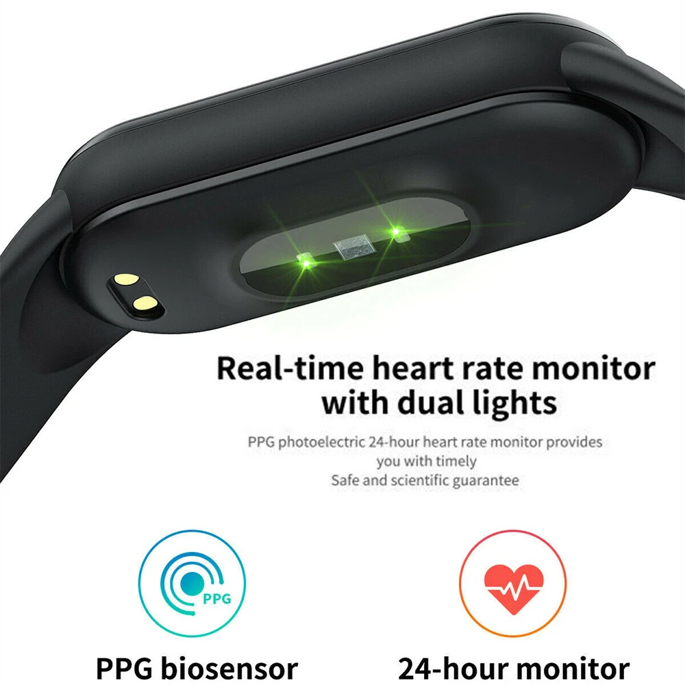 M4 Smart Watch Band Blood Pressure Bracelet Wristband Fitness Tracker