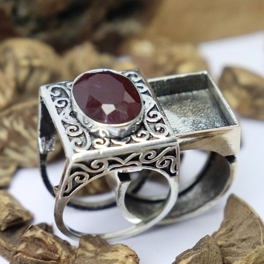 Retro Creative Fashion Pattern Two-piece Ring For Men