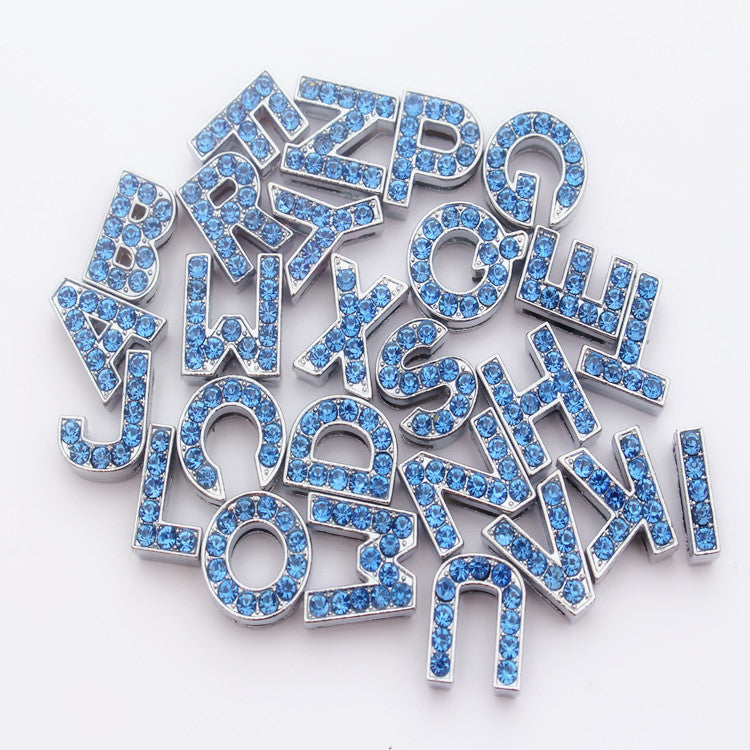 10MM Diamond English Letters Diy Pet Collar Accessories Zinc Alloy Wear Jewelry