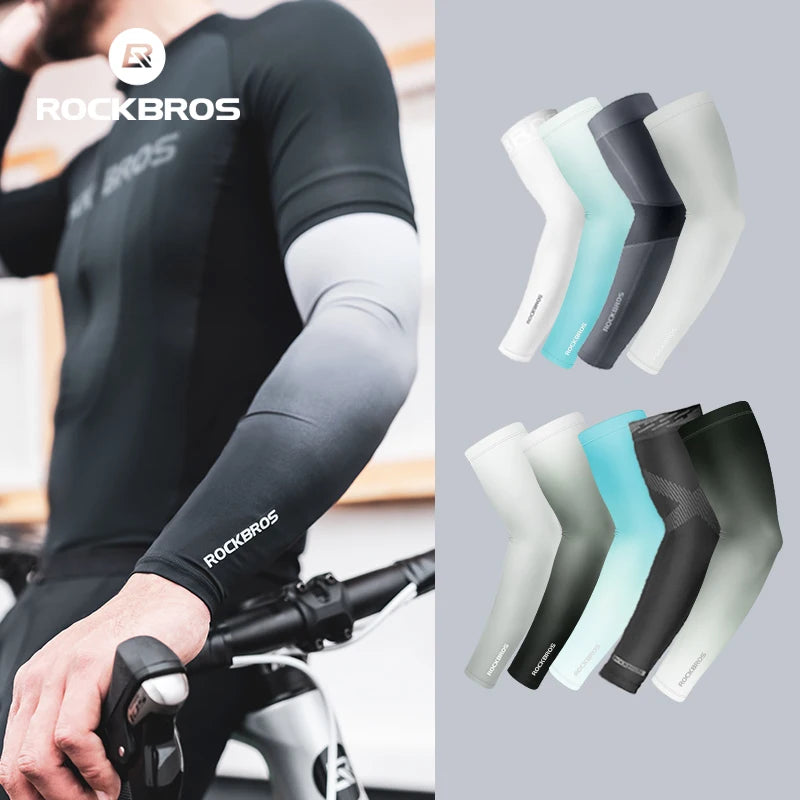 ROCKBROS Arm Sleeves Ice Silk Sports Cycling Arm Sleeves Cover Sun UV