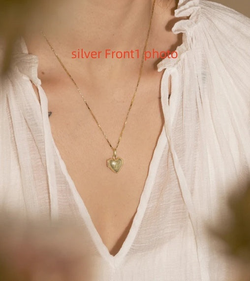 316L Stainless Steel Heart-shaped Smooth Pendant Necklace