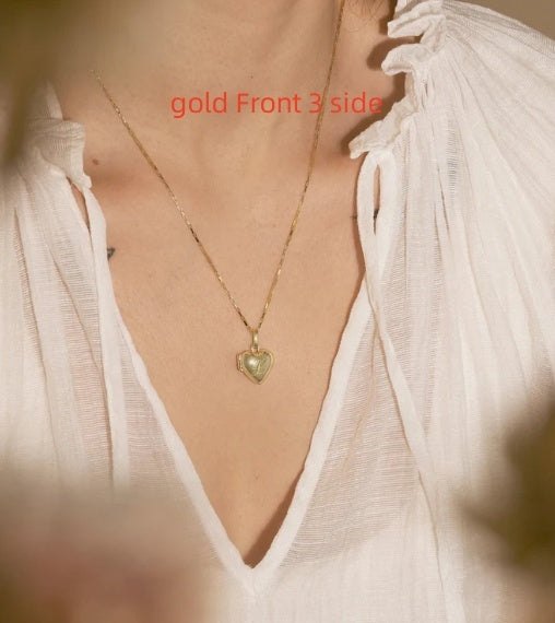 316L Stainless Steel Heart-shaped Smooth Pendant Necklace
