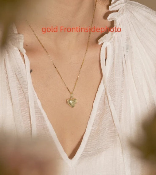 316L Stainless Steel Heart-shaped Smooth Pendant Necklace