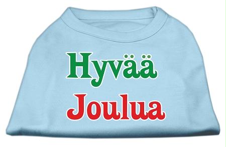 Mirage Pet Products 51-25-07 XSBBL Hyvaa Joulua Screen Print Shirt Bab
