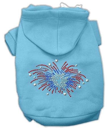 Mirage Pet Products 54-29 XLBBL Fireworks Rhinestone Hoodie Baby Blue