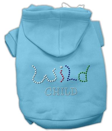 Mirage Pet Products 54-83 SMBBL Wild Child Rhinestone Hoodies Baby Blu